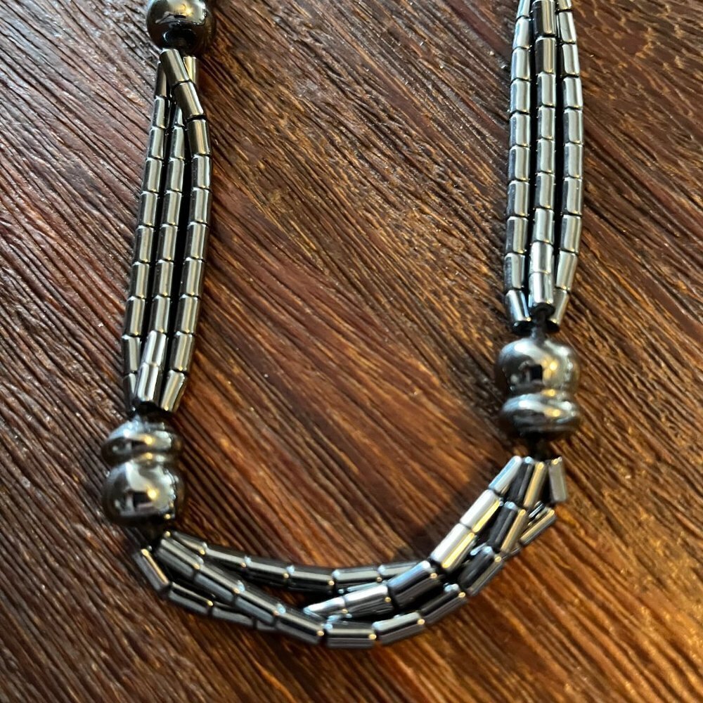 Natural Hematite Multistrand Necklace - Protection